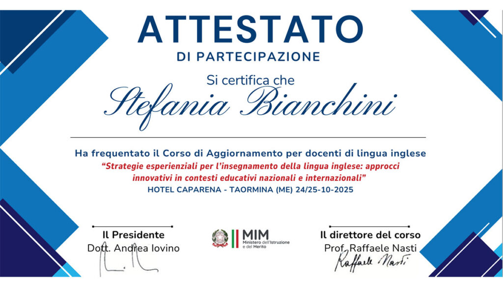 attestato corso certificato ministero istruzione e merito